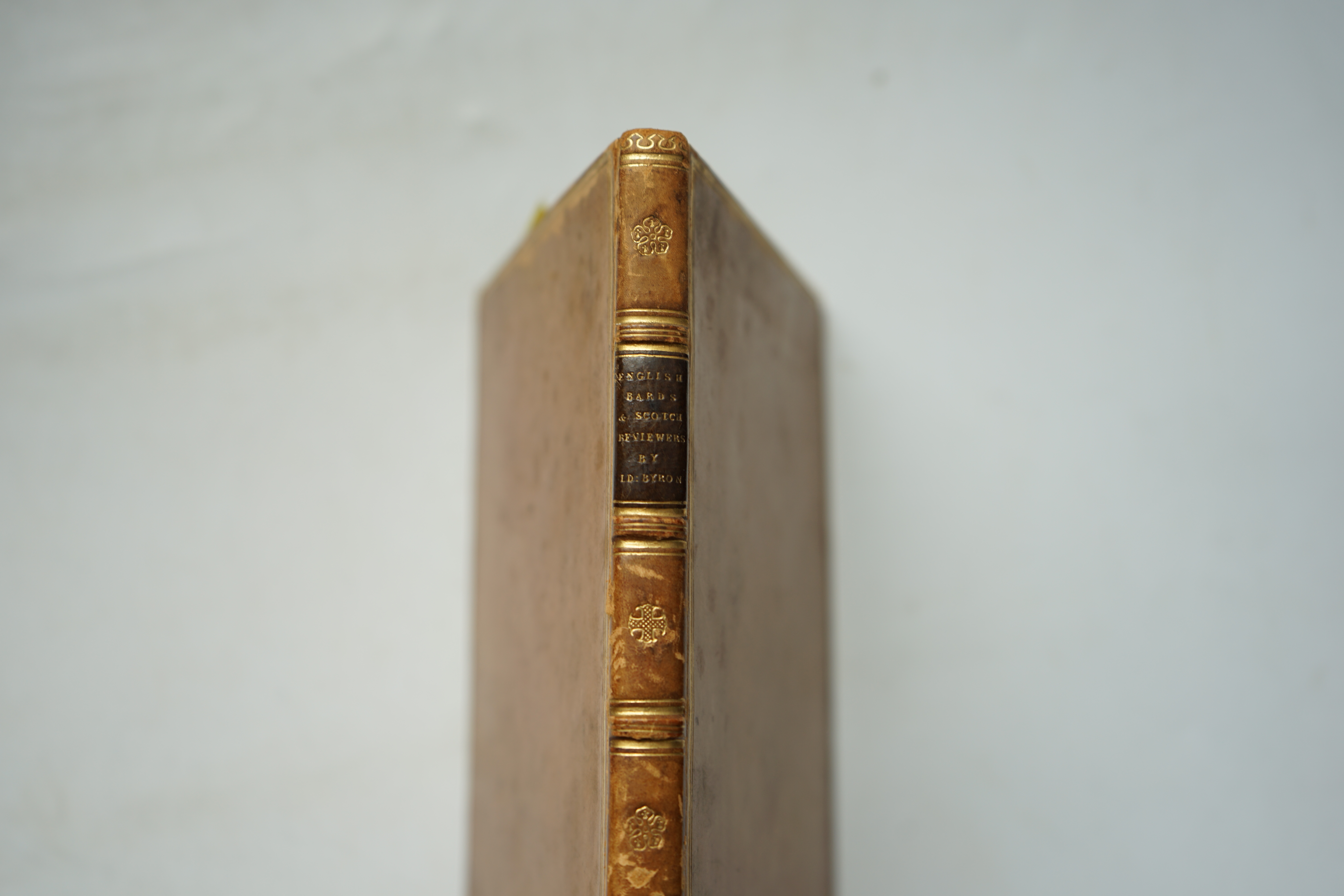 Byron, George Gordon Noel, Lord - English Bards and Scotch Reviewers . A Satire, 1st edition, with half title and preface, 12mo, calf, London, [1809].